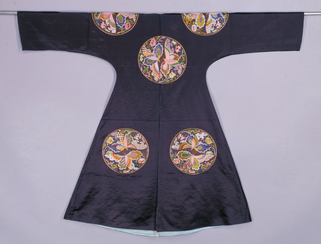 图片[2]-Stone Blue Satin Embroidery Eight Group Happy Meeting Jacket-China Archive